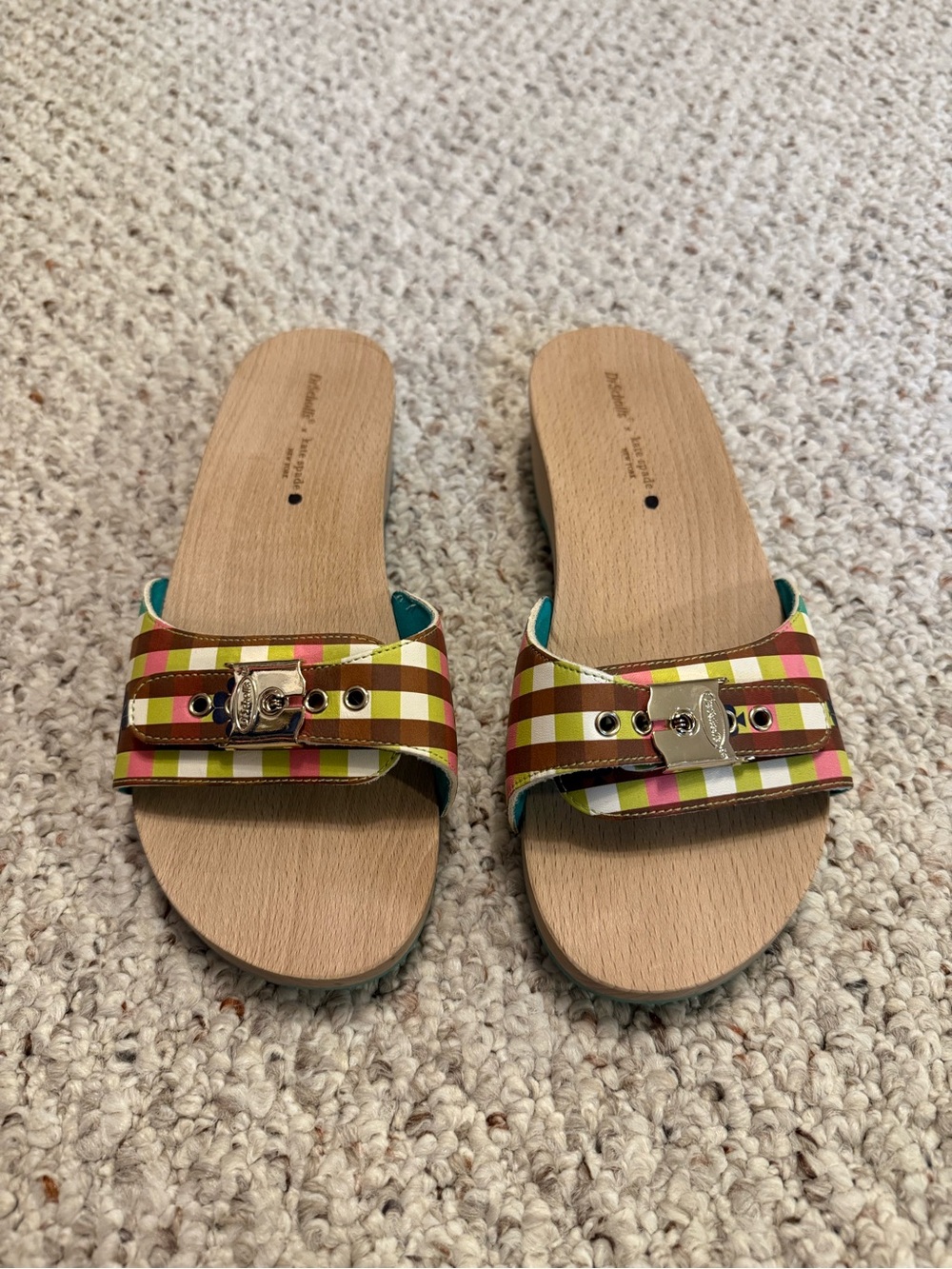 DR SCHOLLS X KATE SPADE BELLA PLAID SLIDES - Picture 3 of 8